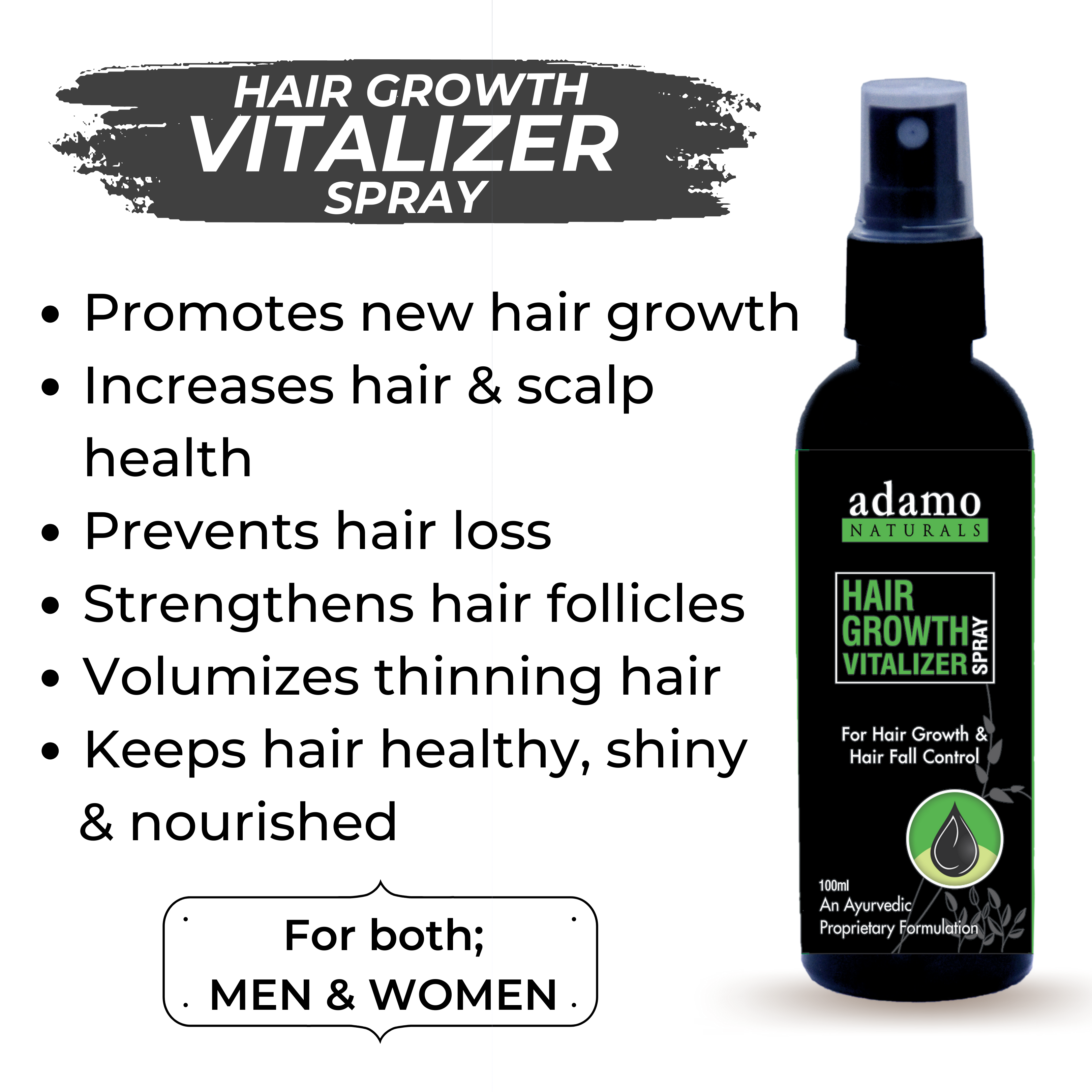 Hair Growth Vitalizer Spray - Adamo Naturals