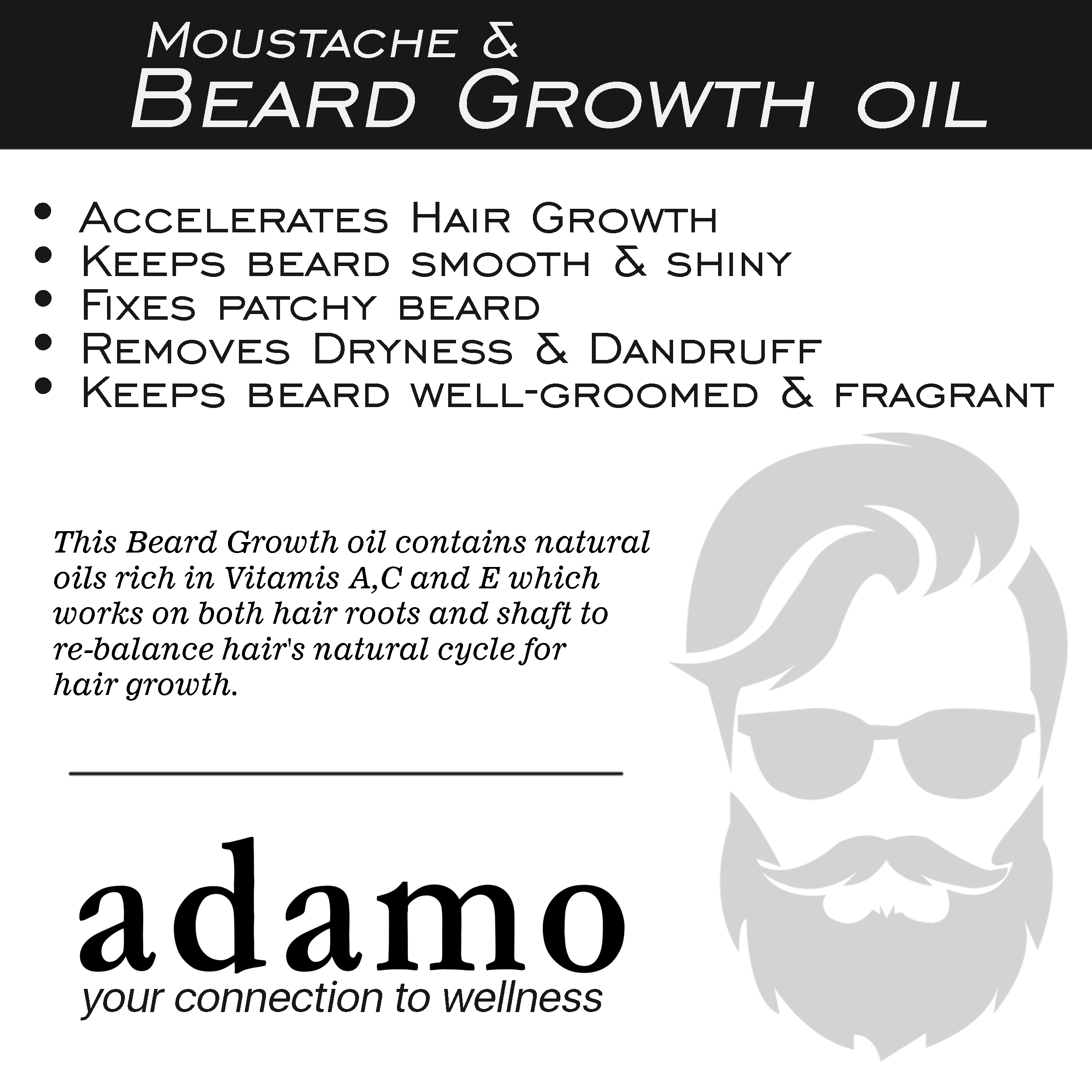 Beard Growth Oil - Adamo Naturals