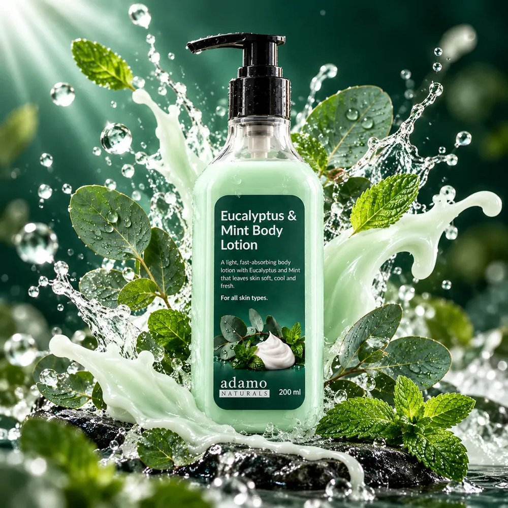 Eucalyptus and Mint Body Lotion 200 ml splash - Adamo Naturals